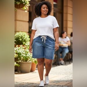 Torrid IFeelTheFit Classic Blue Jean Shorts Size 2 Denim Stretch